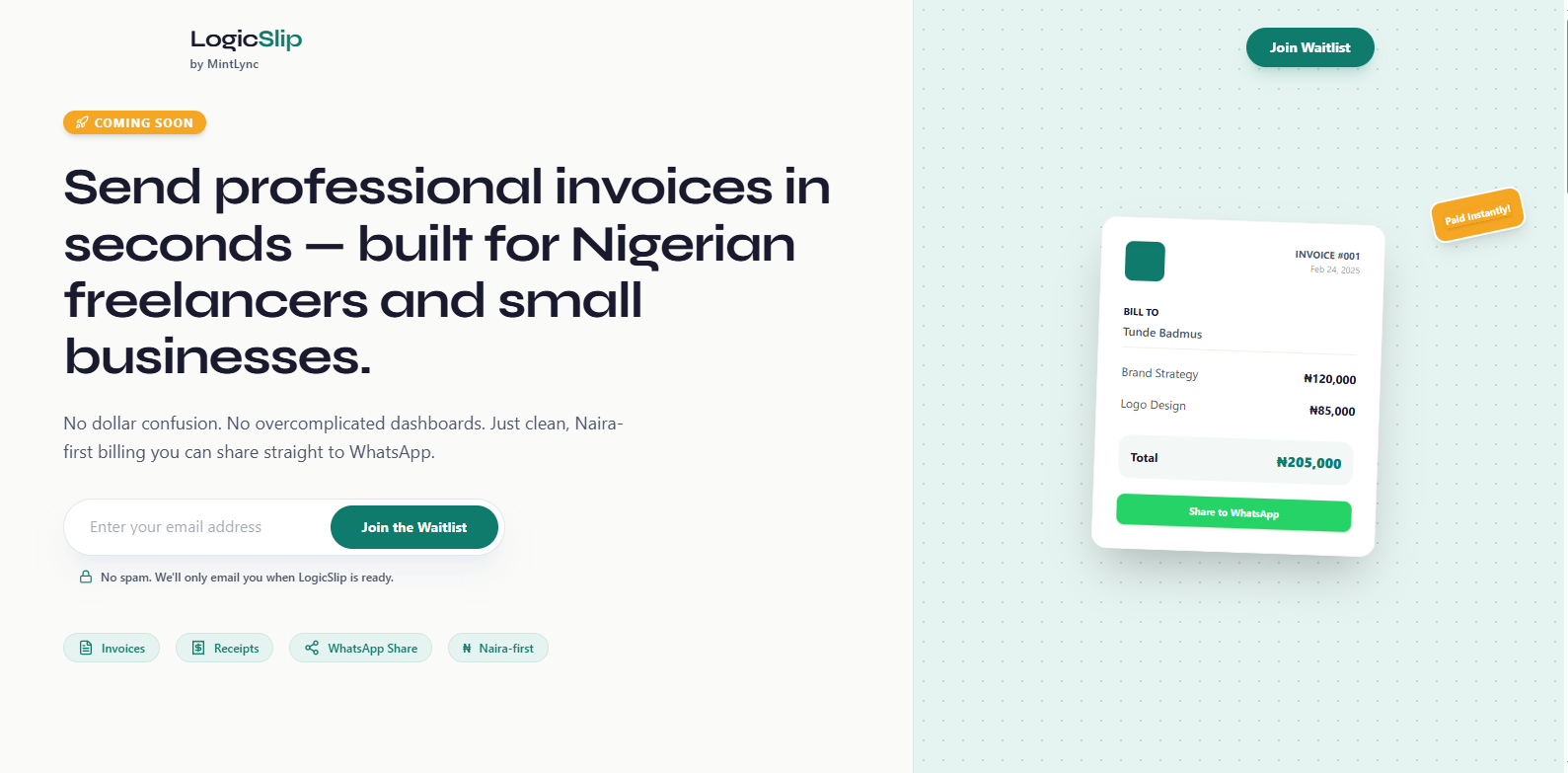 LogicSlip — SaaS Invoicing Platform