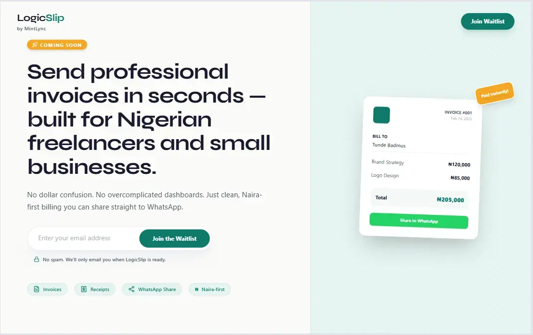 LogicSlip — SaaS Invoicing Platform