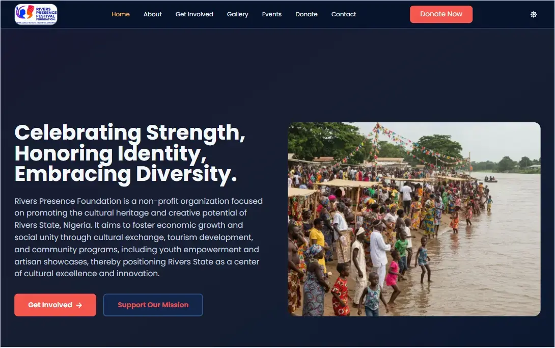 Rivers Presence Festival Foundation - Website
