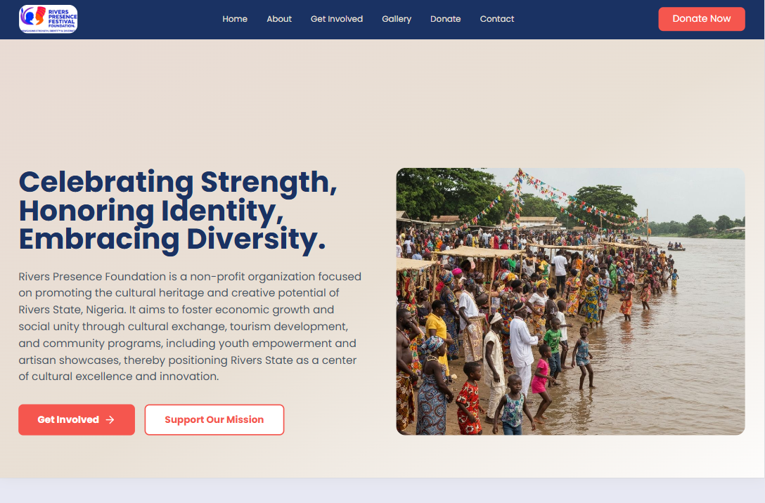 Rivers Presence Festival Foundation - Website